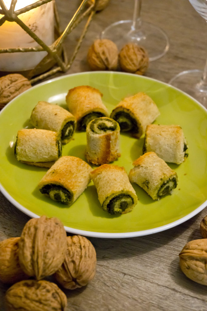 roulés epinard noix